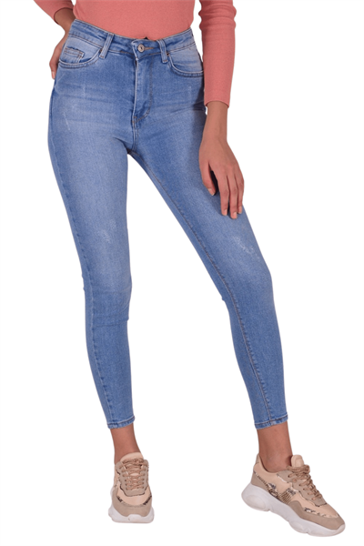 Yüksek Bel DST Kadın Kot Pantolon - Açık Mavi