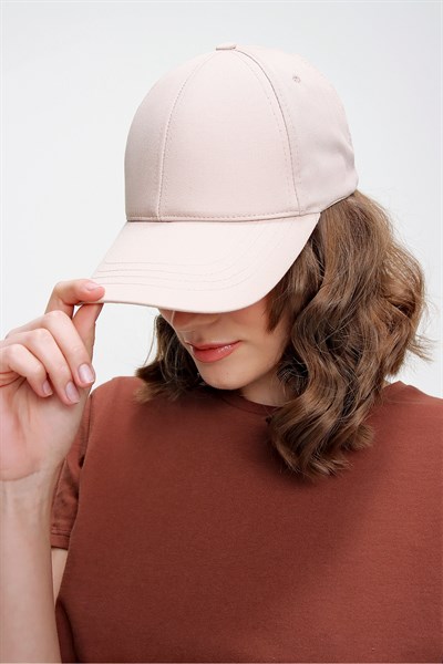 Kadın Bej Unisex Spor Şapka