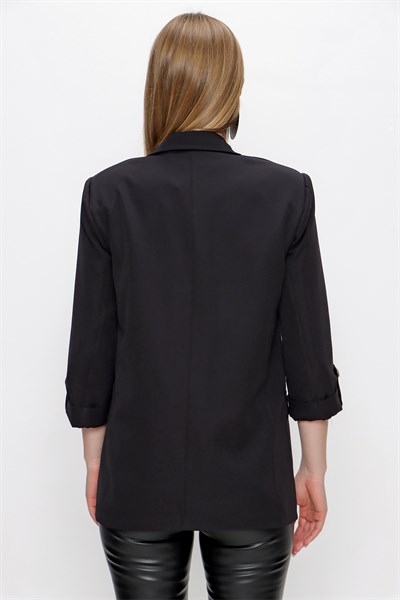 Kadın Siyah Kolu Apoletli Ceket