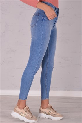 Yüksek Bel DST Kadın Kot Pantolon - Açık Mavi