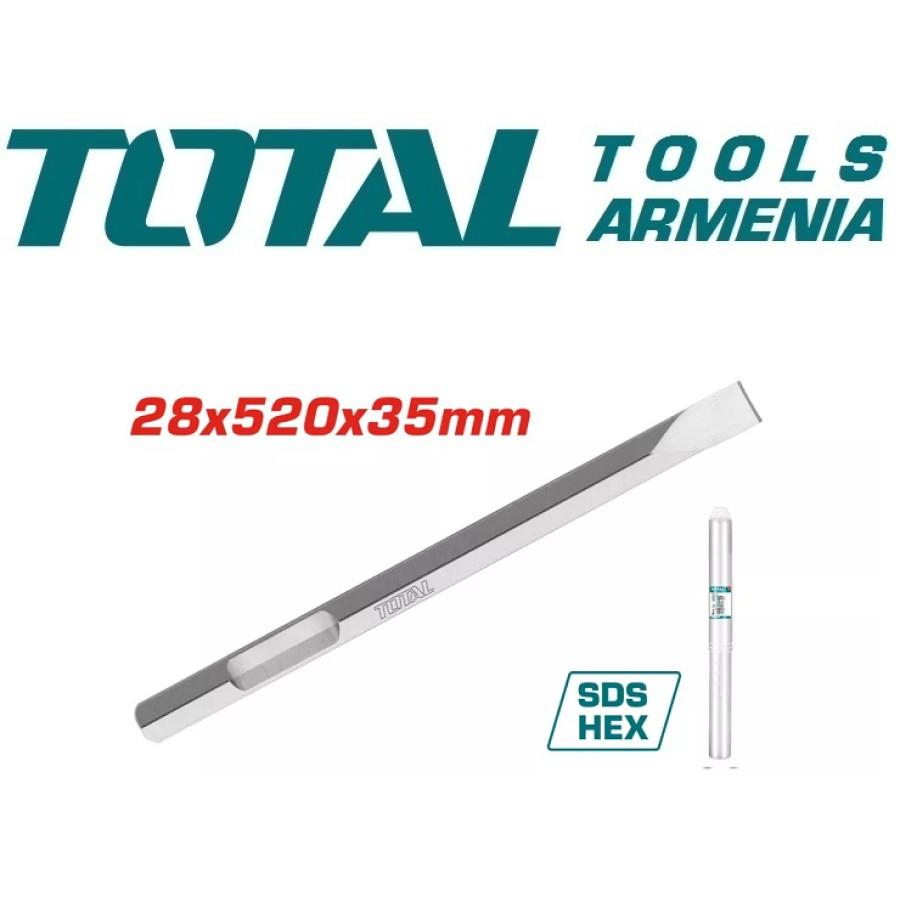 Beton/Seramik DelmeTotal Keski Yassı Uc SDS-HEX 28X35X520 MM