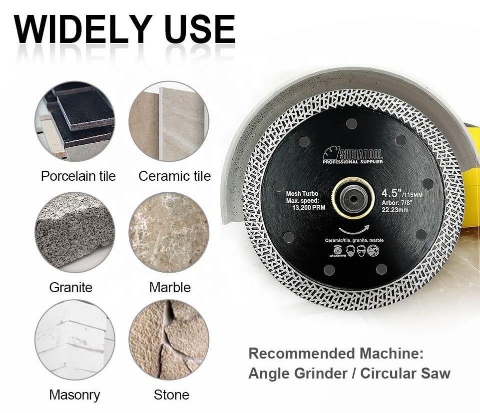 Beton/Seramik KesmeBıçak Elmas Kesici/Yontucu Turbo Mesh  Granit-Seramik -Mermer