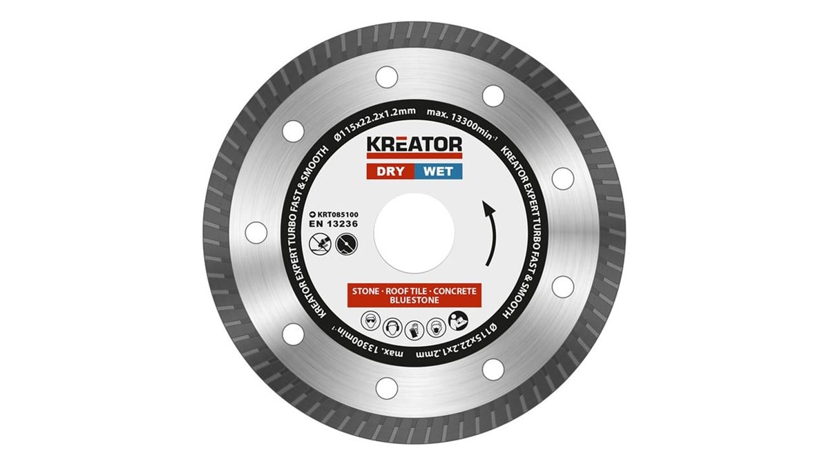 Beton/Seramik KesmeKreator Bıçak Seramik Elmas Turbo (Sulu-Kuru) 115MM