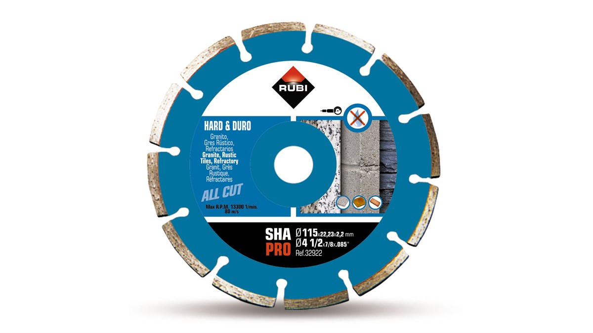 Beton/Seramik KesmeRubi Bıçak Granit Sert Malzeme Kuru  115MM Pro
