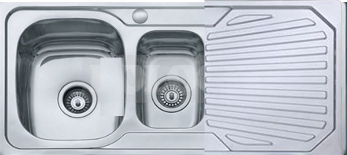 Bir Buçuk GözBolang Çelik Evye Birbuçuk Göz Derinlik 18CM 100X48