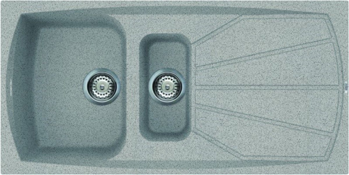 Bir Buçuk GözElleci Granit Evye Bir Buçuk Göz Living Gri 100X50