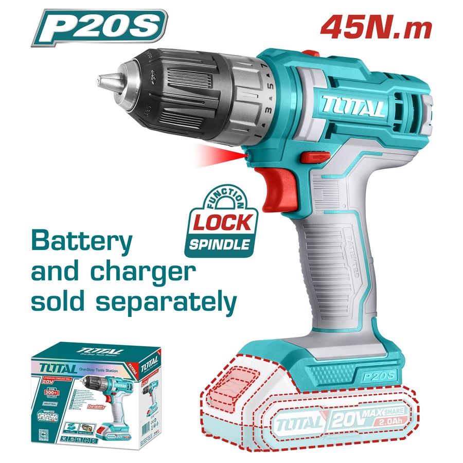 Darbesiz MatkapTotal Akülü Matkap Darbesiz 20V/45Nm (Sadece Alet)