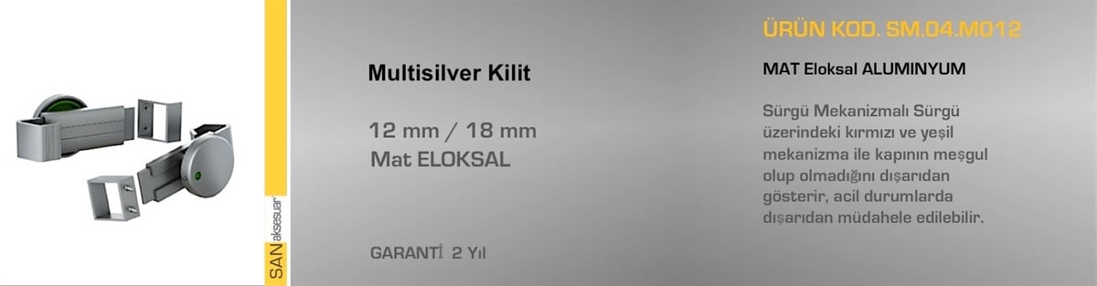 Dolap AksamlarıSander Islak Zemin Compact Laminant Kilidi Kapazlama Multi Silver