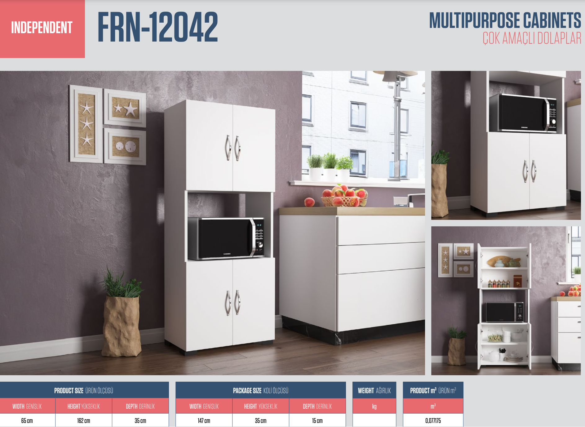 DolapIndependent Çok Amaçlı Dolap Beyaz 65CMx162CMx35CM