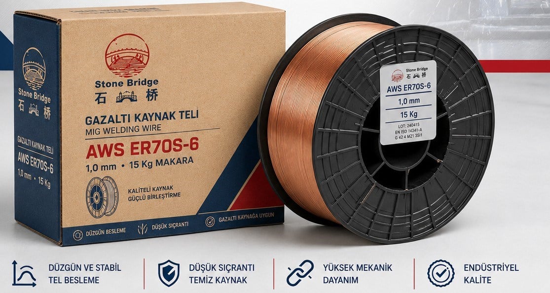 Elektrot/Tel/TozStone Bridge Gazaltı Kaynak Teli AWS ER70S-6 15KG Makara