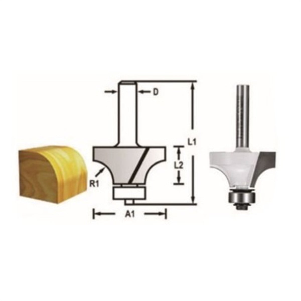 Freze UcuMakita Uç Freze Roundover Bit-With Bearing