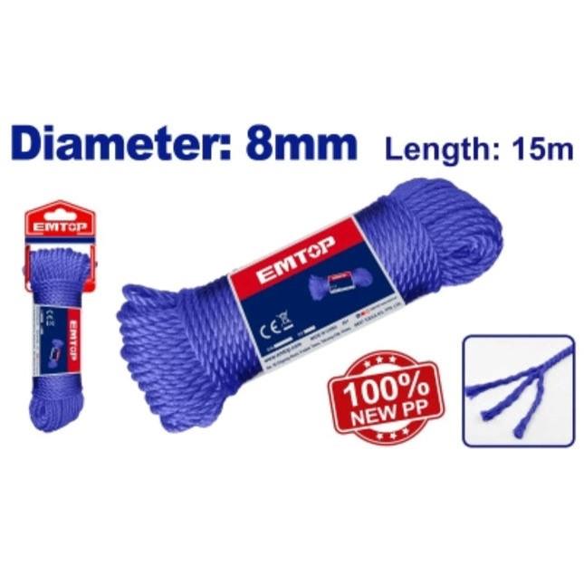 İp/Halat/KayışEmtop Halat PP Bükümlü 8MMX15 Metre