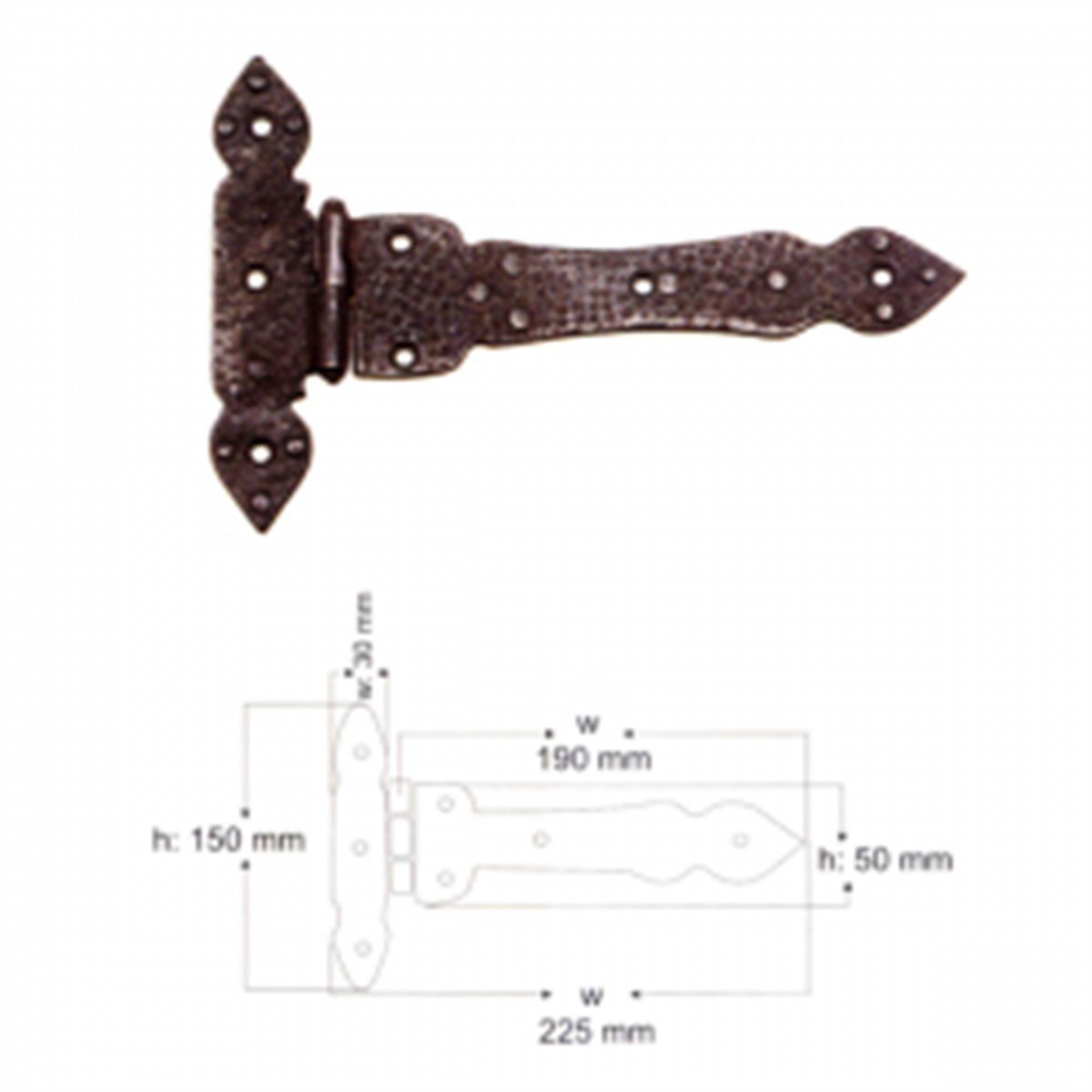 Kapı ve AksesuarYılmaz Bronz Mentese Yonsuz Dövme Oksit 19CM