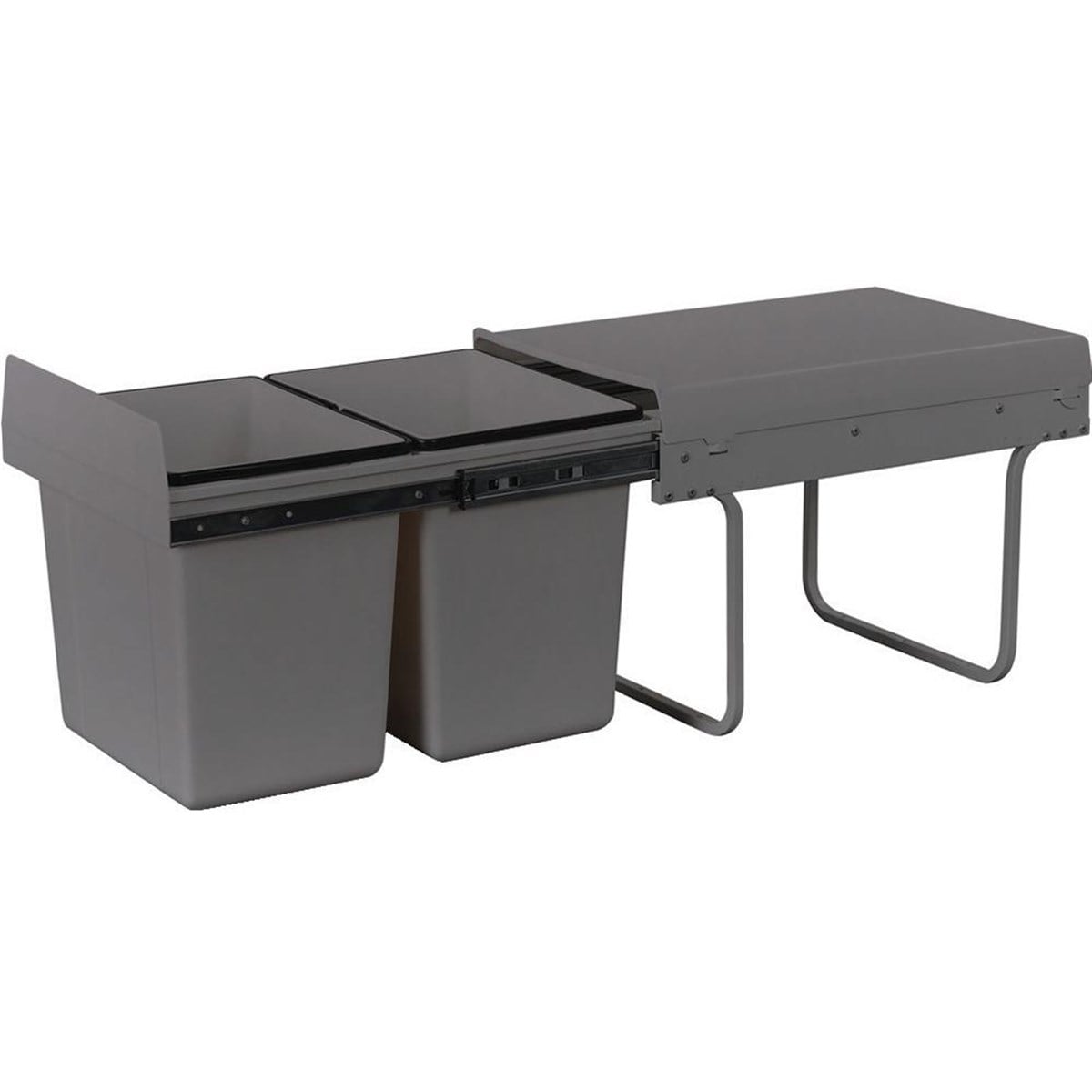 Kiler SistemiÇöp Kovası Raylı Dolap İçi Gri 30 Litre 34Cmx49CmX31.5Cm