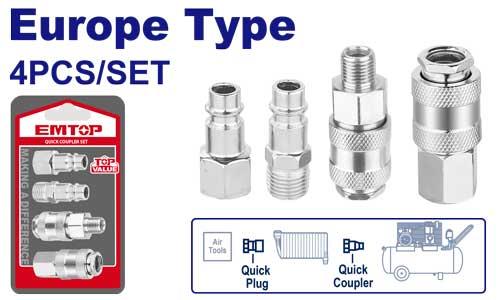 Kompresör AksesuarlarıEmtop Kompresör Hava Bağlantı Parçaları 4'lü Set