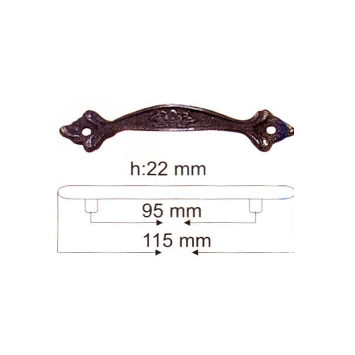 KulplarYılmaz Bronz Kulp Oksit 95mmx115mm