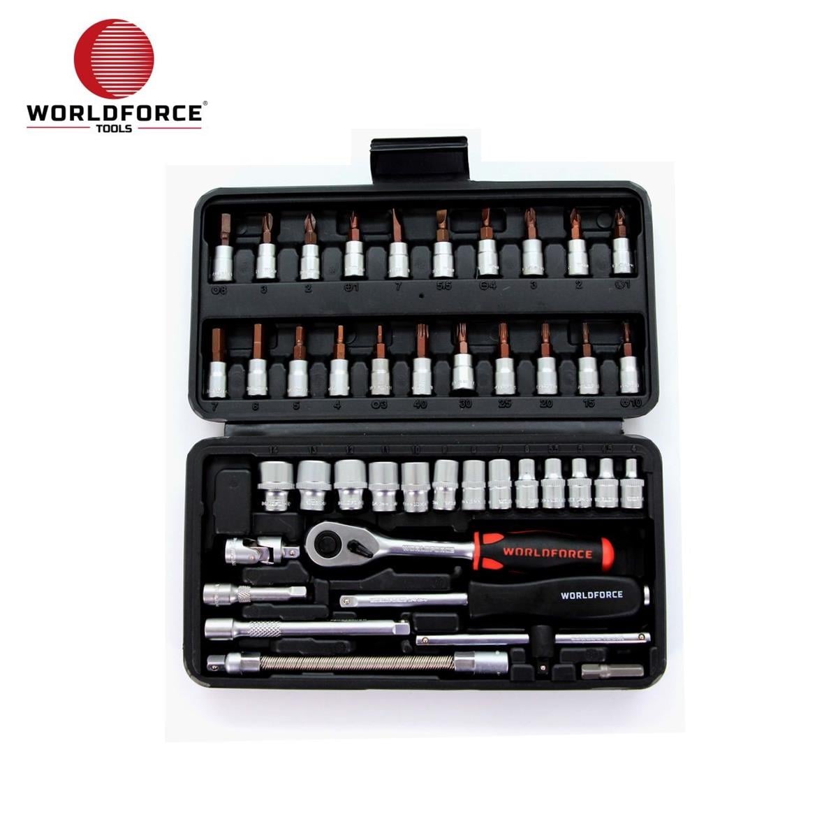 Lokma Anahtar 6 KöşeWorld Force Lokma Takımı 46 Parça S-Ultra 1/4''