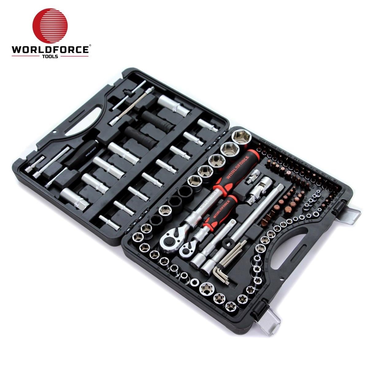Lokma Anahtar 6 KöşeWorld Force Lokma Takımı 114 Parça S-Ultra 1/4''-1/2'' Uzatmalı Cırcır