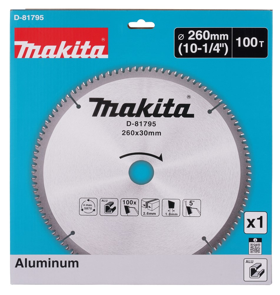 Metal Doğrama AksesuarlarıMakita Testere Daire Aleminyum 260X30MM 100Diş