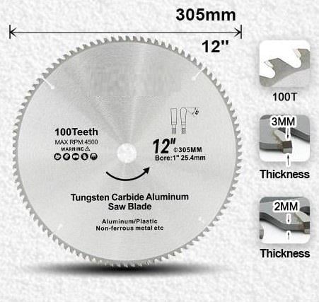 Metal Doğrama AksesuarlarıTestere Daire Alüminyum-Plastik Kesici 100Diş