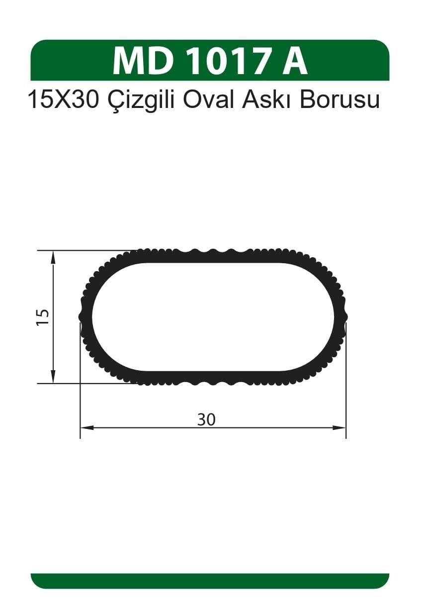 Mobilya GurubuÜstün Askı Borusu Oval 25MM 6 Metre  Eloksal