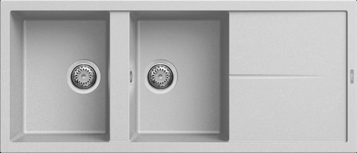 Mutfak EvyeleriElleci Granit Evye Çift Göz Lav.Unico Aluminyum 116CMX50CM