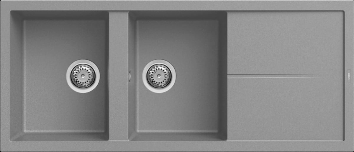 Mutfak EvyeleriElleci Granit Evye Çift Göz Lav.Unico Titanyum 116CMX50CM