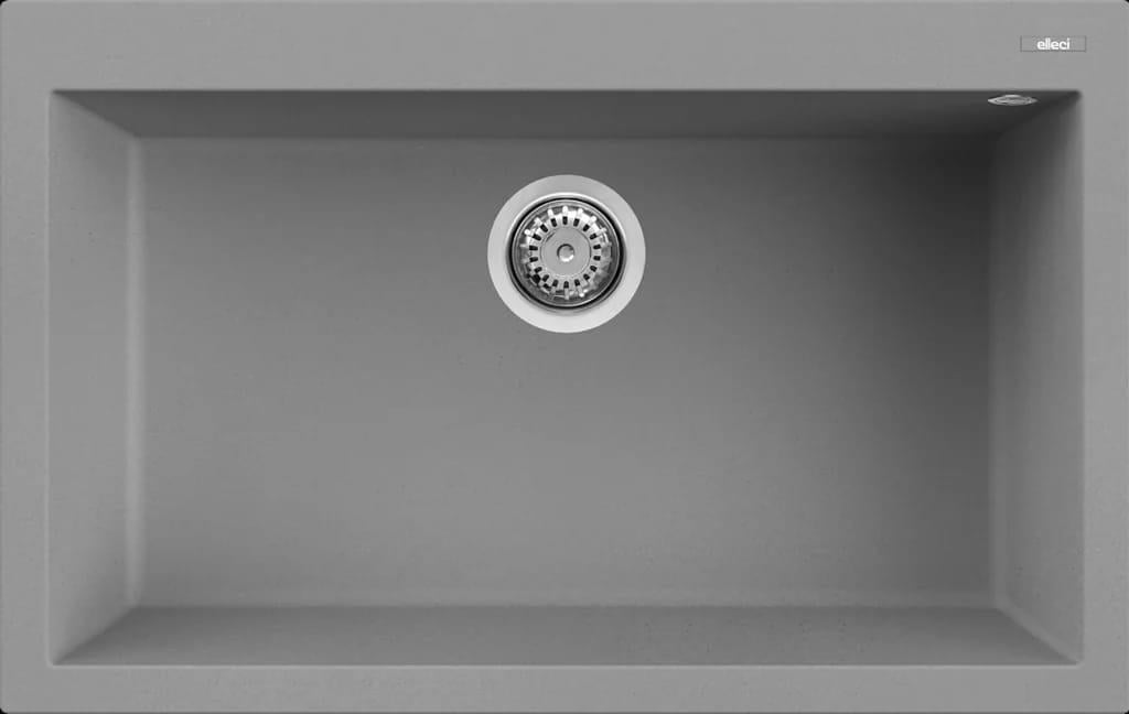 Mutfak EvyeleriElleci Granit Evye Tek Göz Damlalıksız Quadra 130 79x50 Çimento 48