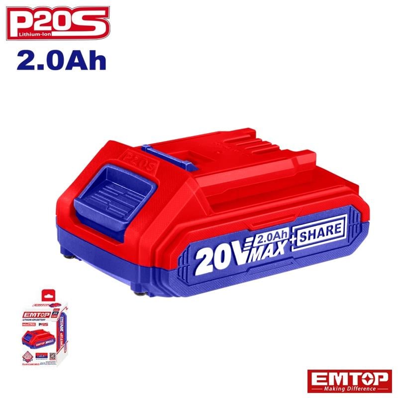 Pil ve ŞarjerlerEmtop Pil Li-Ion 20V 2 Ah Icin