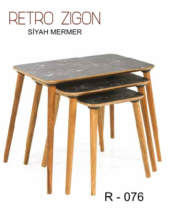 SehpaRetro Zigon Mdflam Sıyah Mermer