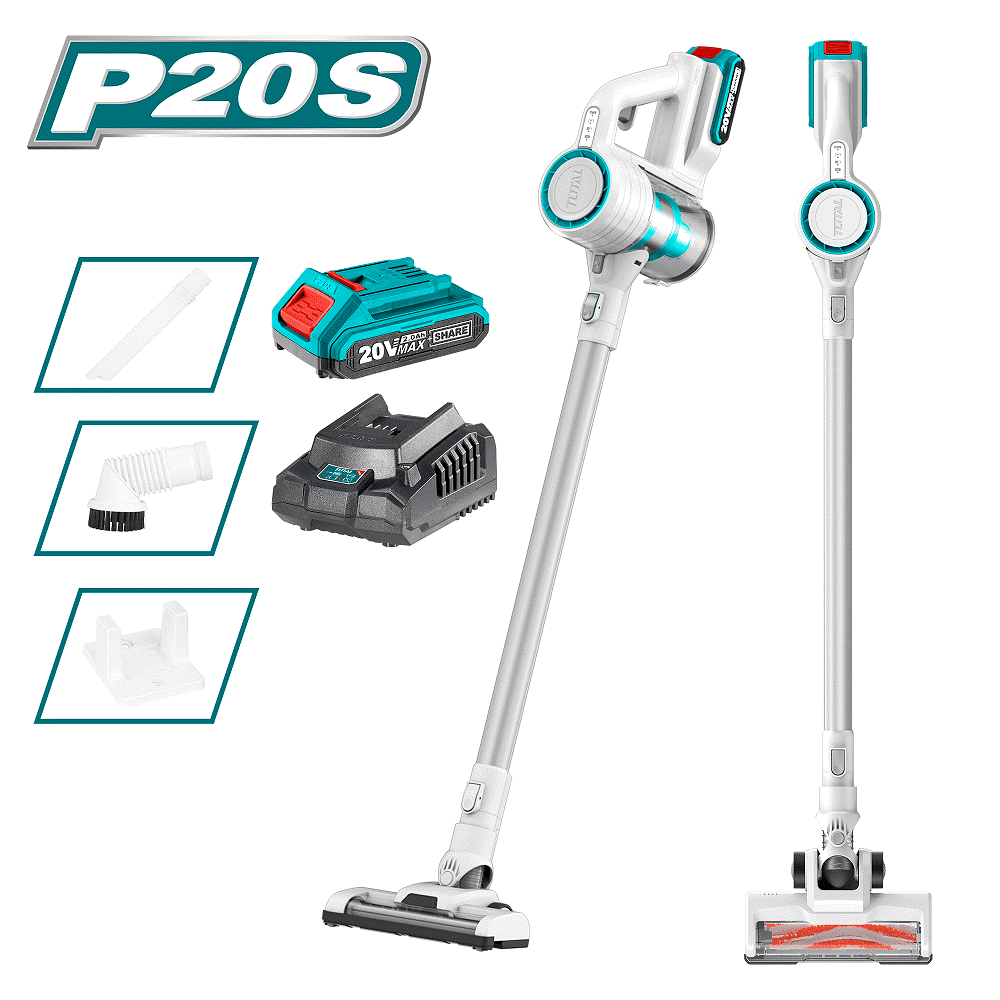 SüpürgelerTotal Akülü El Süpürgesi 0.80L 20V /120W (2Ah Akü+Şarjer)