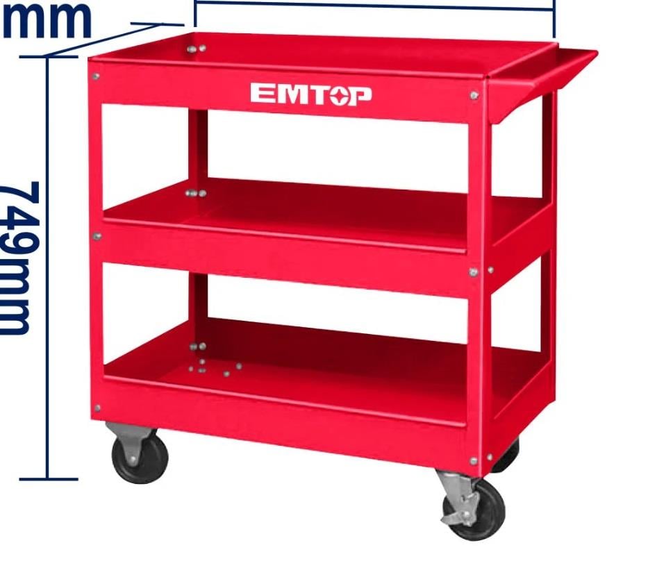 Takım ÇantalarıEmtop Alet Trolli Tekerlekli 3 Raflı 719X365X663MM