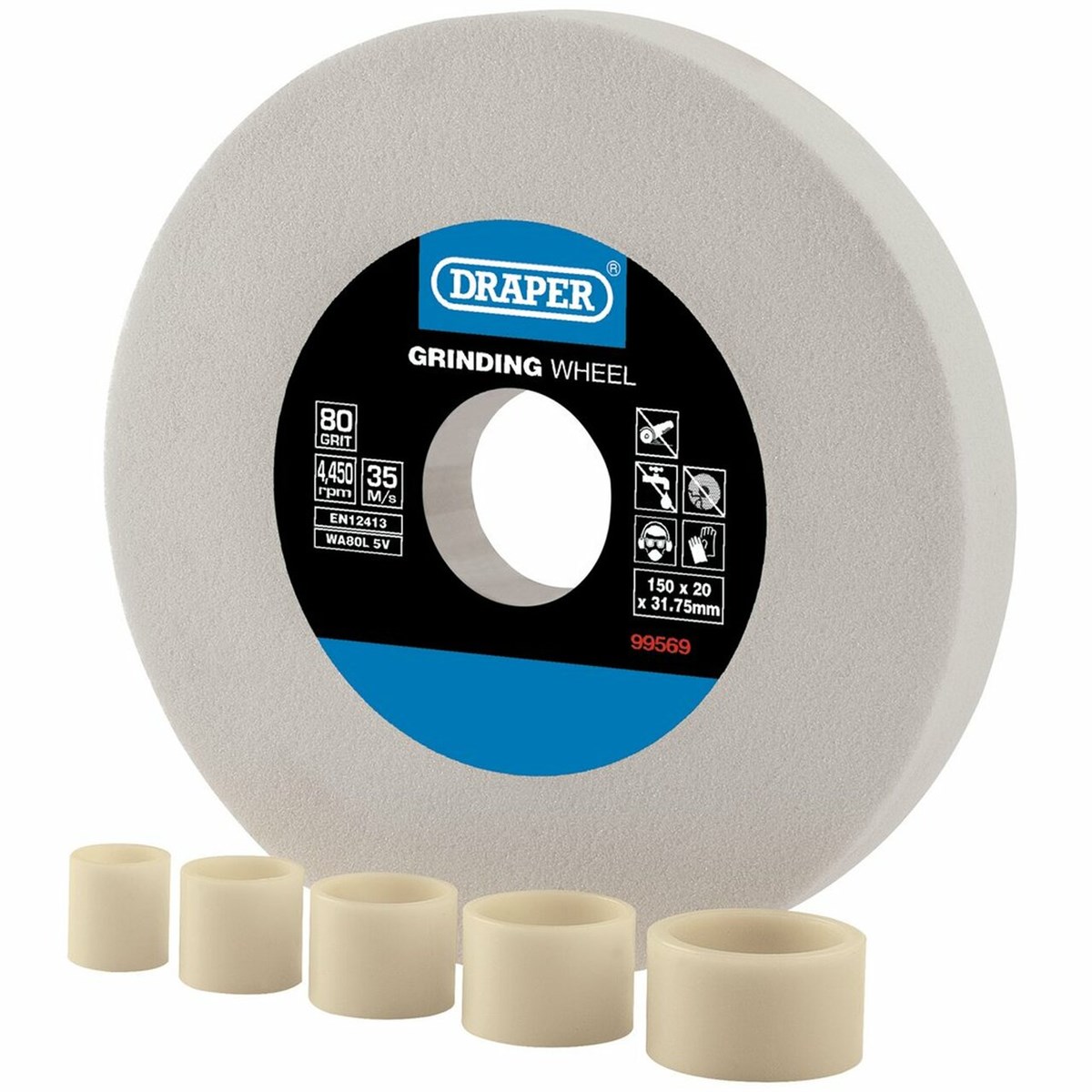 Taşlama AksesuarlarıDraper Taşlama Makinesi Yedek Taşı Beyaz 150X19MM