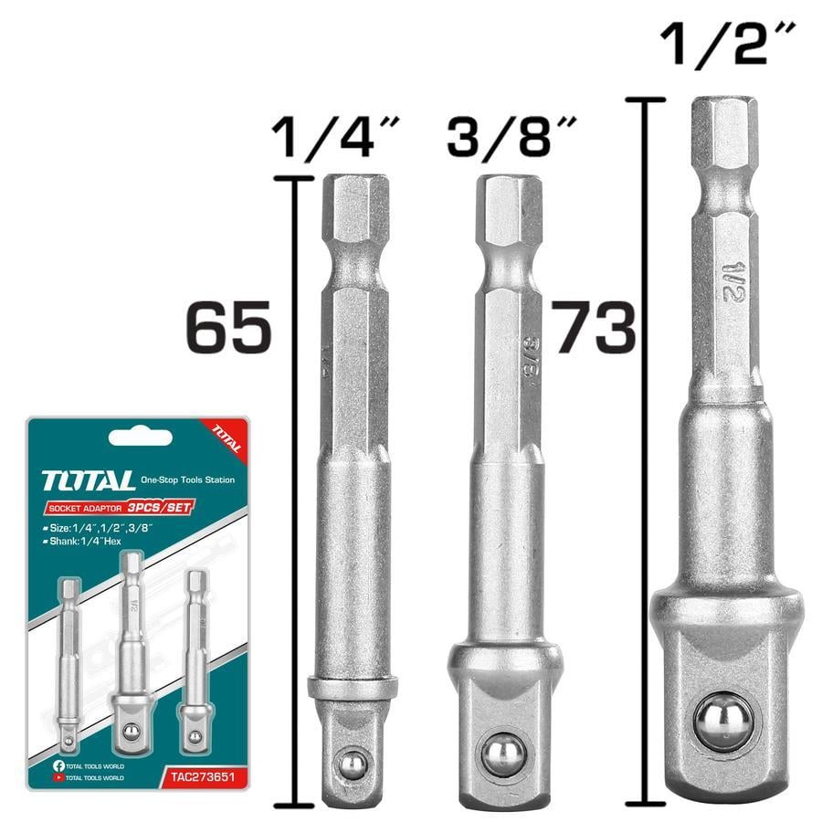 Tornavida Yıldız UçTotal Matkap Ucu Adaptor Seti 65Mm 1/4