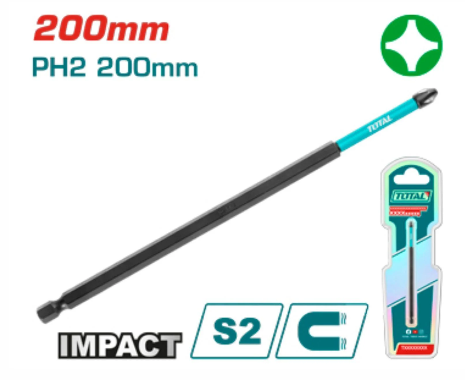 Tornavida Yıldız UçTotal Tornavida Ucu Yıldız Mıknatıslı Ph2