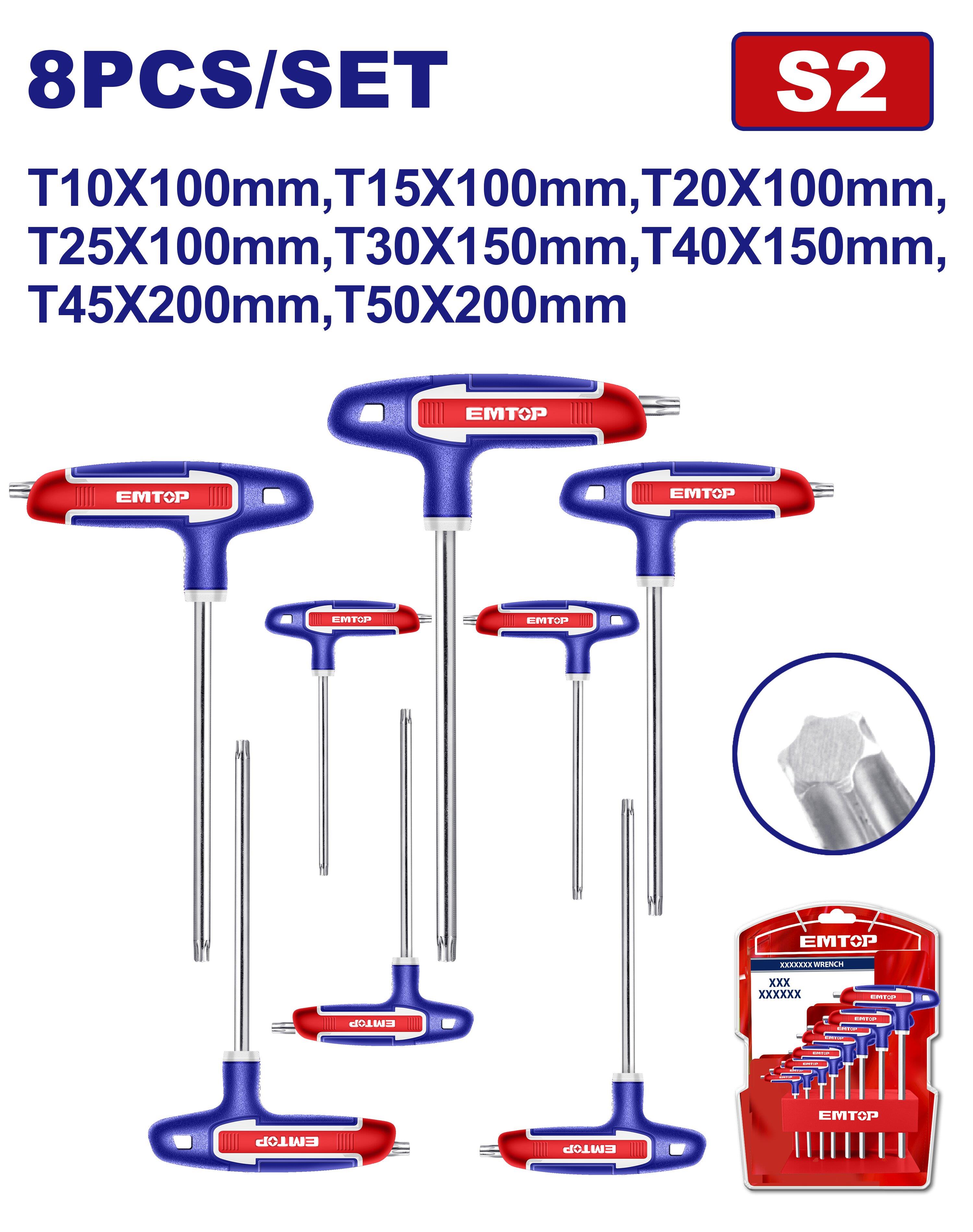 Torx TornavidaEmtop Tornavida(T) Set 8 Parca Torx Ortasi Delik
