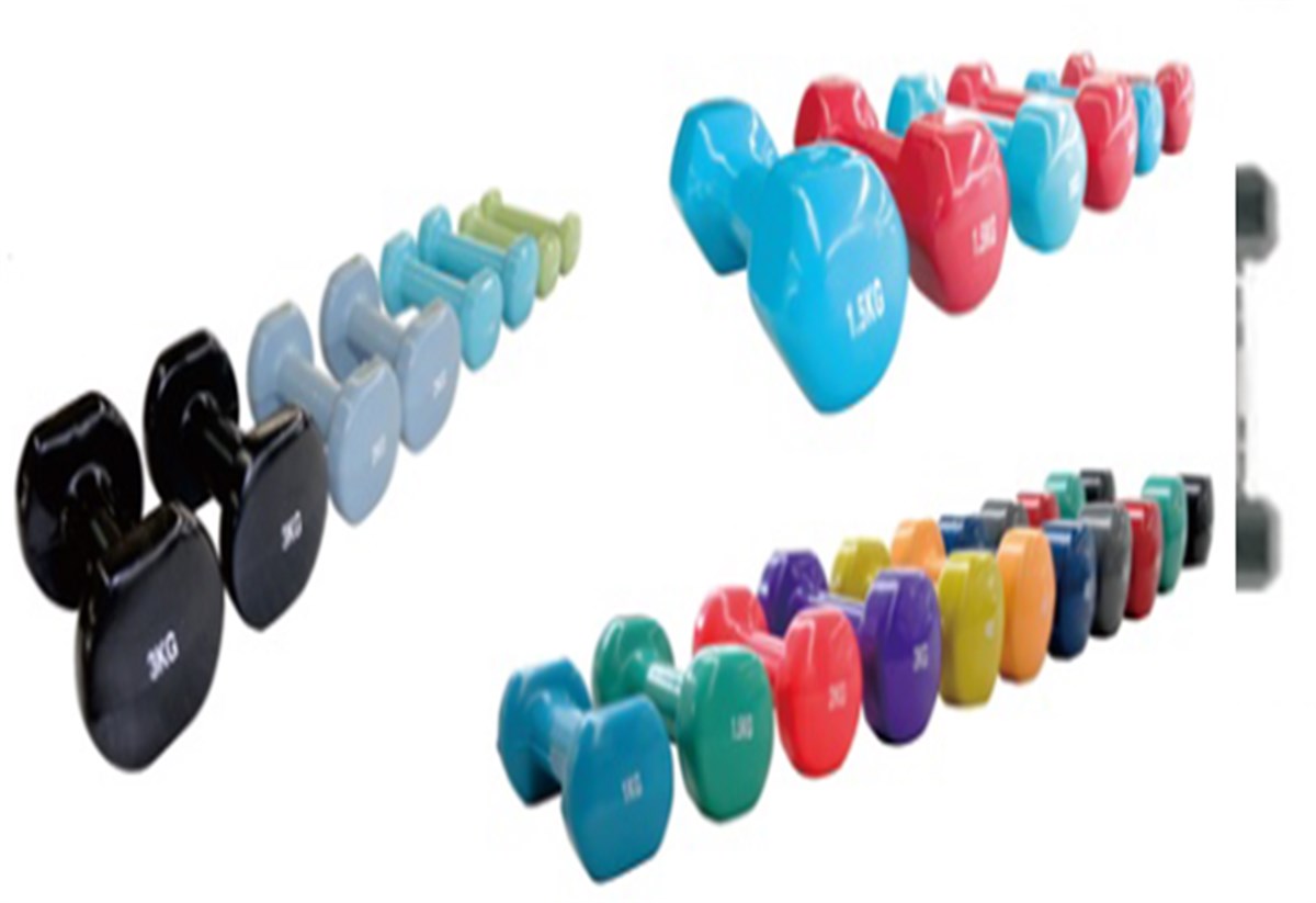 Vücut GeliştirmePower Dambıl 6 Köşe Plastik Kaplı