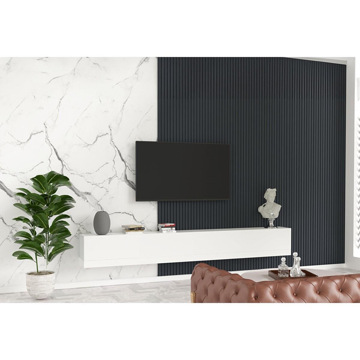 Yer/Duvar/Tavan DöşemeleriTualp Duvar Paneli Dekoratif Promat Iyon Andesit Gri 18x120x280