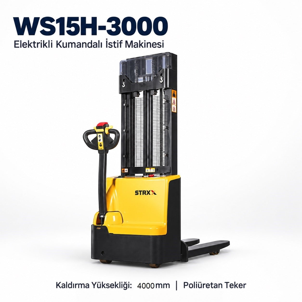Yük Arabalarıİstif Makinesi Elektrikli Kumandalı Yükseklik:4MT / Uzatma:4,37MT