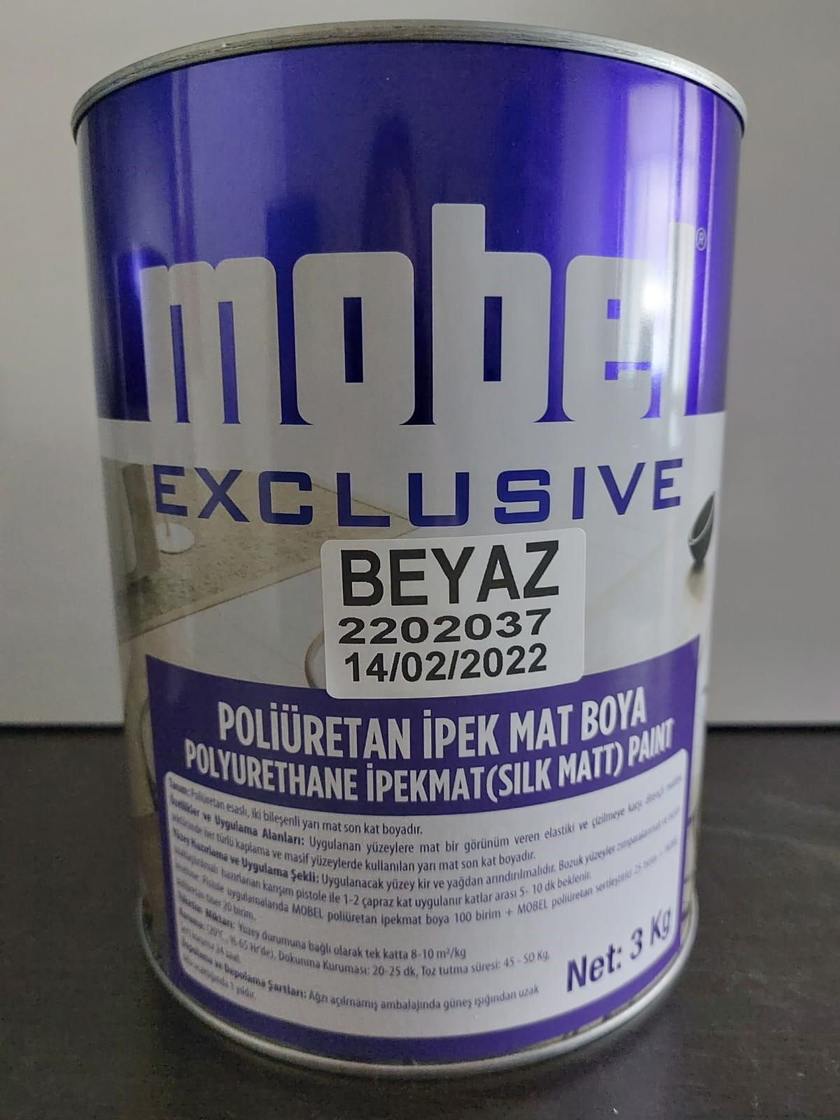 Ahşap BoyalarıMobel Poliüretan İpek Mat Boya Beyaz