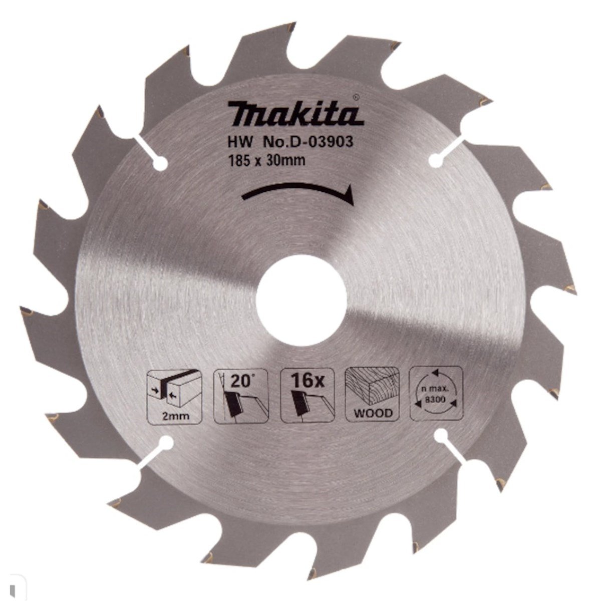 Ahşap Doğrama AksesuarlarıMakita Testere Daire Ahşap 16 Diş 185MM