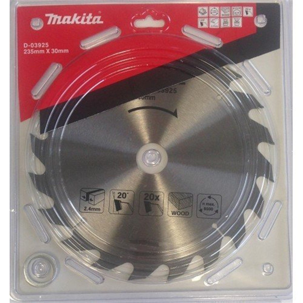 Ahşap Doğrama AksesuarlarıMakita Testere Daire Ahşap 20 Diş 235MM