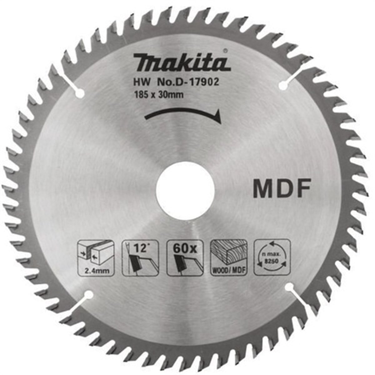 Ahşap Doğrama AksesuarlarıMakita Testere Daire Ahşap MDF 60Diş 185MM