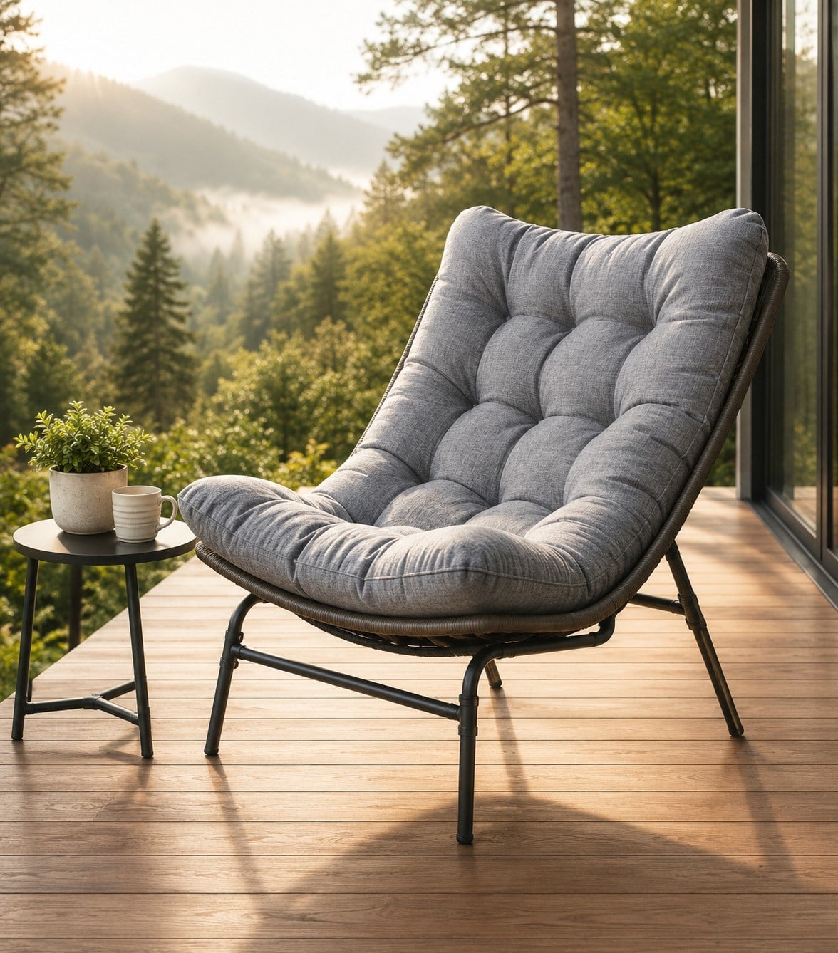 Bahçe MobilyalarıLounge Sandalye 1 Kişi Çelik Gövde/Pe Rattan/Demonte