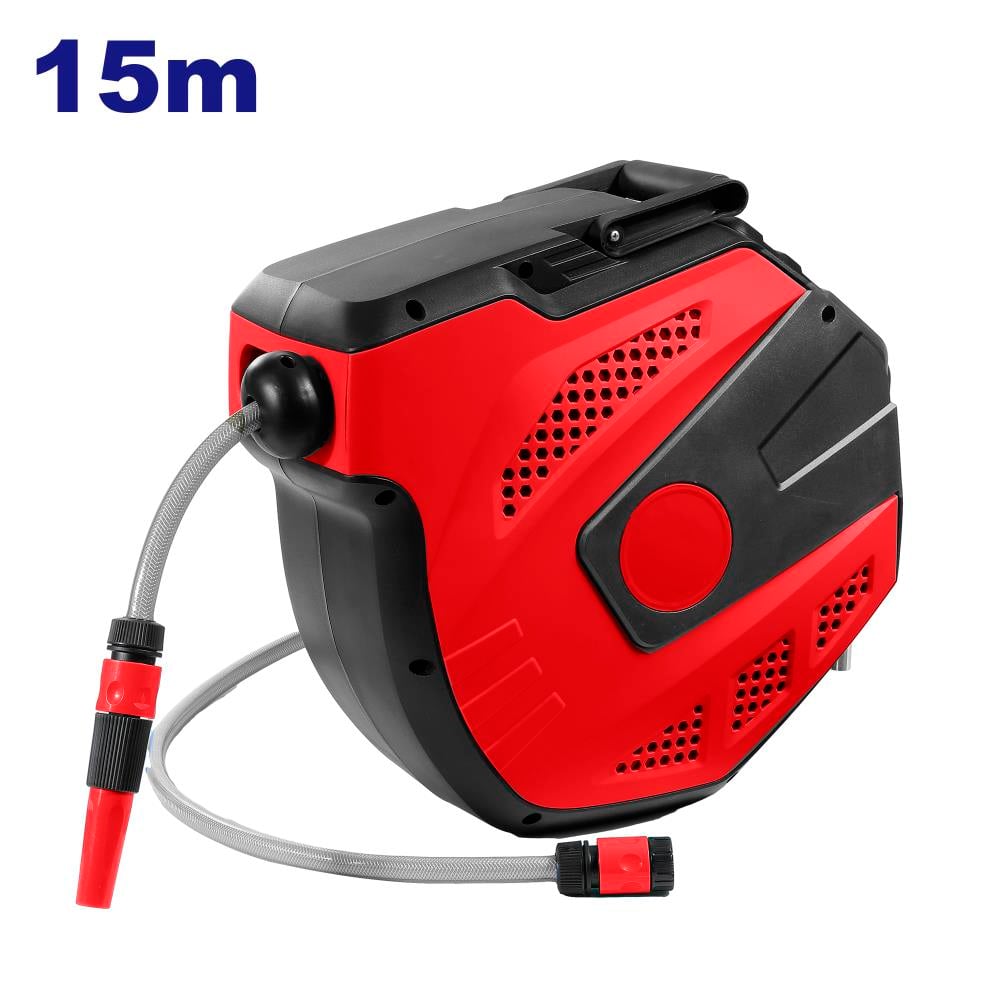 Bahçe SulamaEmtop  Su Hortumu 1/2'' Duvara Sabitlenir  Otomatik Sargılı 15+1.5 Metre