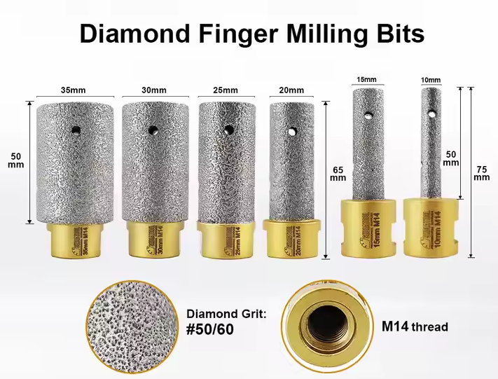 Beton/Seramik DelmeElmas Parmak Uc Delici  Kiremit-Taş-Seramik-Mermer M14