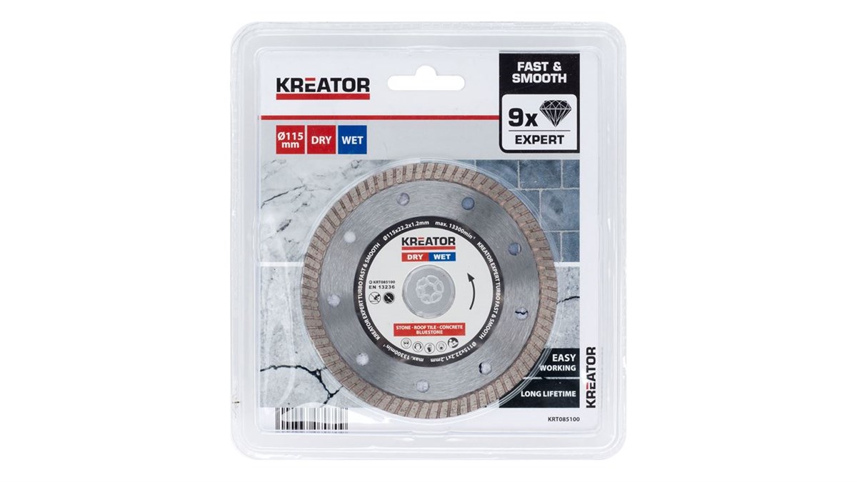 Beton/Seramik KesmeKreator Bıçak Seramik Elmas Turbo (Sulu-Kuru) 115MM