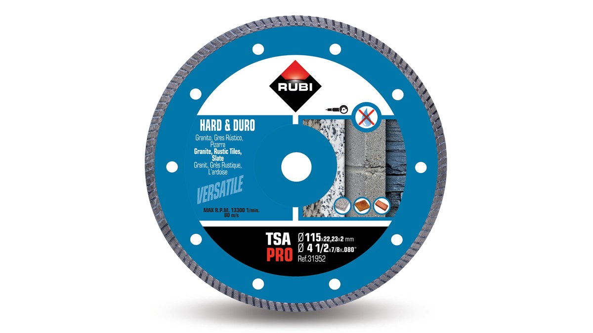 Beton/Seramik KesmeRubi Bıçak Seramik Sert Malzeme Turbo 115MM Pro(Kuru)