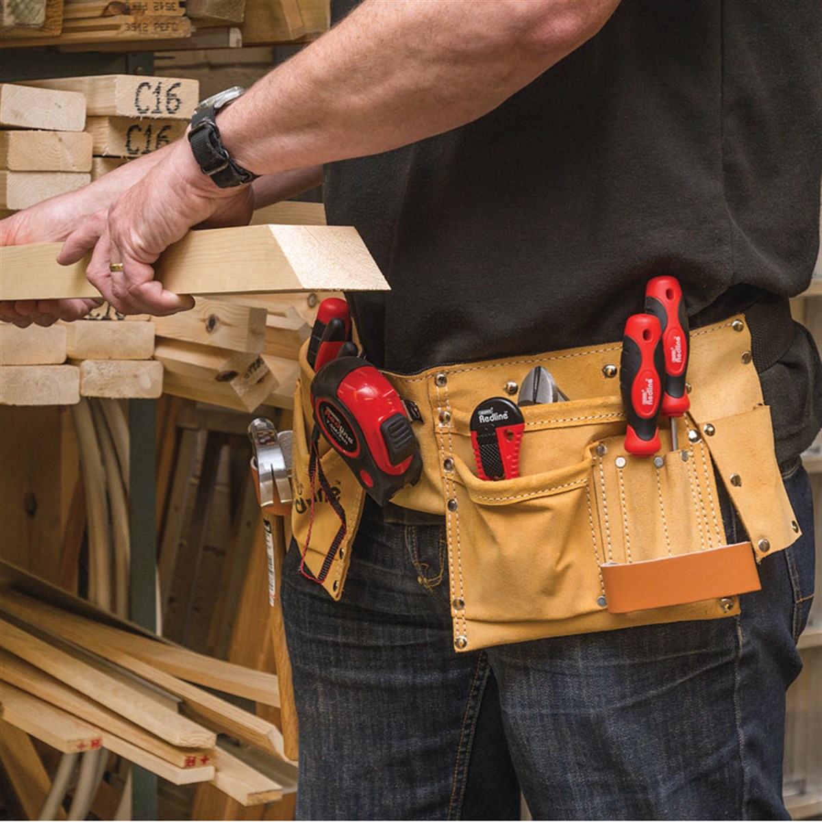 Cepli KemerlerDraper Giyim DIY Deri Alet Kemeri 14 Cepli
