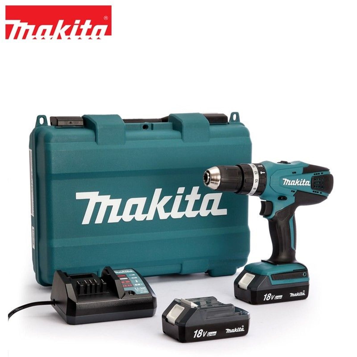 Darbeli MatkapMakita Matkap Darbeli Akülü  13MM 18V Lityum (2Akü+Şarjer+Çanta)